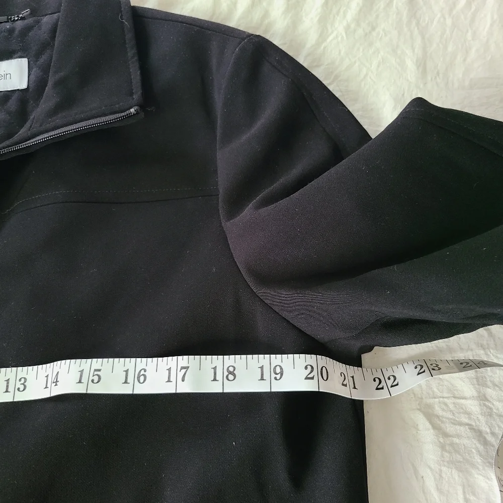 Calvin Klein Jacket Women Medium Black Coat Outdoor Casual Zip Up Polyester.Exc